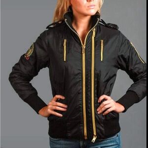 Black Jacket with Gold Accents by Brooklyn Basement sz S